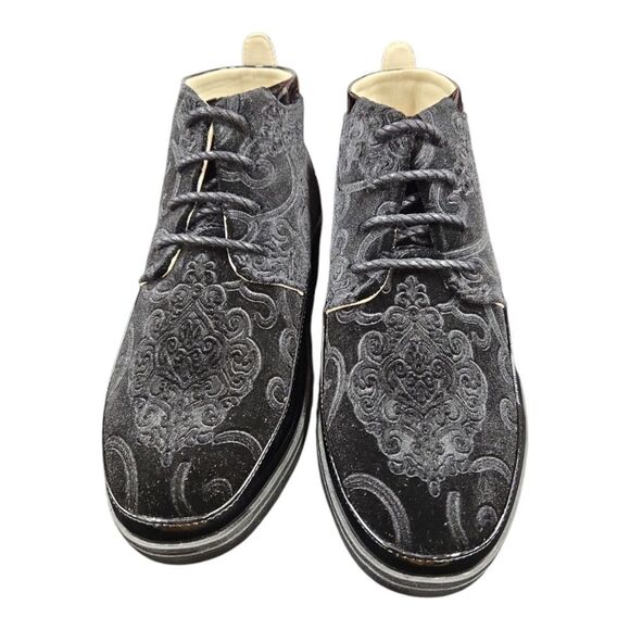BROOKLYN MEN'S BLACK MID TOPS WITH PAISLEY SUEDE BY GLOBE FOOTWEAR. 6933 - Picture 6 of 8